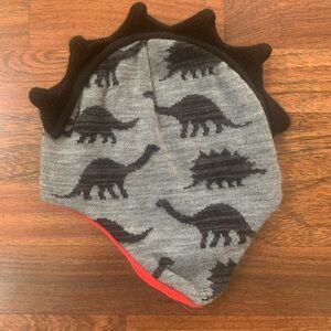 Little Me Dinosaur Beanie Style Hat Toddler Boy 2-4T Black & Gray